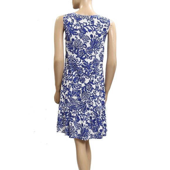 Lilly Pulitzer Ocean Toile Printed Mini Dress Ruffle Resort Beach M New 282366 - Picture 3 of 5